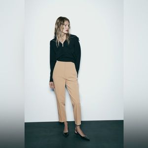 ZARA high waisted pants taupe brown size XS NWT